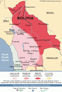 bolivia malaria map